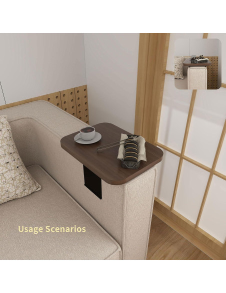 Bandeja para brazo de sofá ajustable JANHOLOHANG 38x27 cm