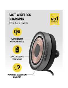 Cargador Inalámbrico para Auto Scosche MEQMRAMPS-UB 15W Qi2 2