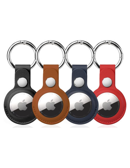 4 Pack Soporte Airtag QYQa para Apple Air Tag - Funda PU Cuero