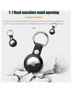 4 Pack Soporte Airtag QYQa para Apple Air Tag - Funda PU Cuero 2