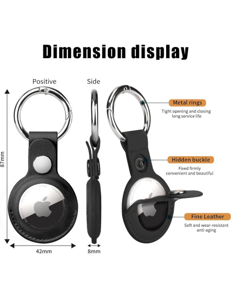 4 Pack Soporte Airtag QYQa para Apple Air Tag - Funda PU Cuero