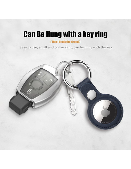 4 Pack Soporte Airtag QYQa para Apple Air Tag - Funda PU Cuero