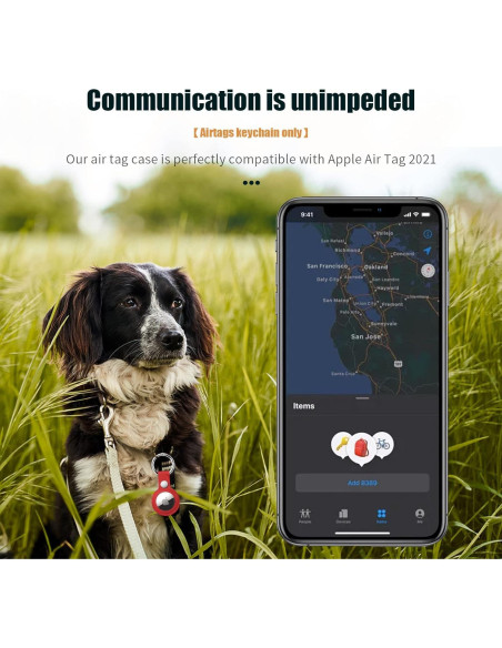 4 Pack Soporte Airtag QYQa para Apple Air Tag - Funda PU Cuero