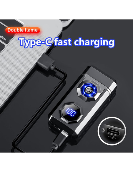 Encendedor Eléctrico TIKIUKI Arco Plasma Recargable Negro