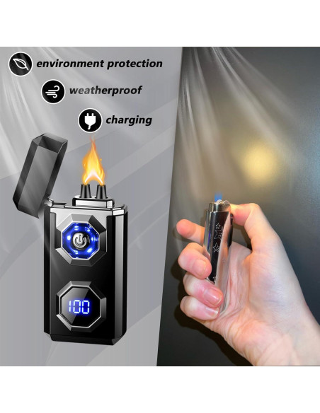 Encendedor Eléctrico TIKIUKI Arco Plasma Recargable Negro