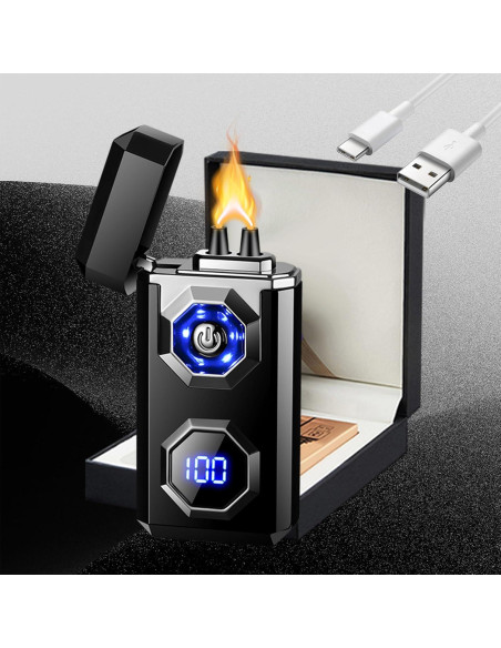 Encendedor Eléctrico TIKIUKI Arco Plasma Recargable Negro