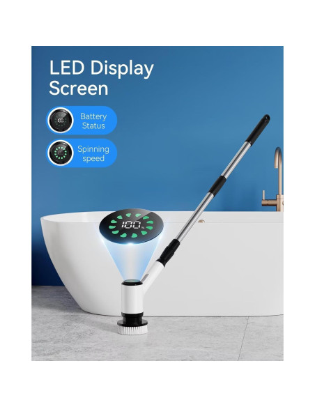 Limpiador Eléctrico de Espín ONEJOY Inalámbrico con Mango Largo