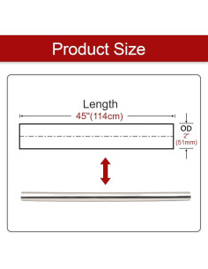 Tubo de Escape Acero Inoxidable T304 114 cm 2 Pulgadas - 2 Piezas 2