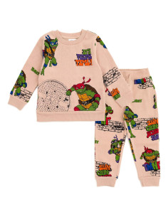 Conjunto sudadera y pantalones Tortugas Ninja 2T Marrón Claro