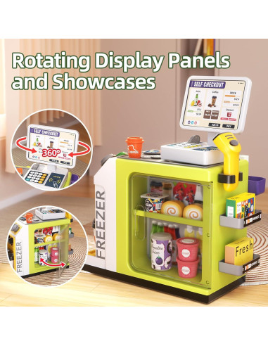 Juego de Caja Registradora de Juguete Jovow 48 Piezas Verde