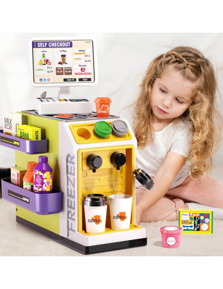 Juego de Caja Registradora de Juguete Jovow 48 Piezas Verde