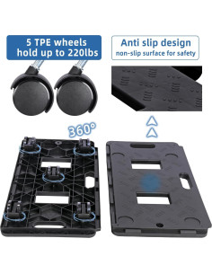 Carritos Dolly Multipropósito DrTakepeak 100kg 5 Ruedas 2