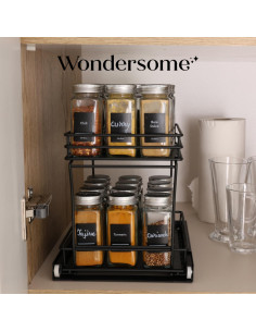 Organizador de Especias Wondersome 2 Niveles Negro Mate 2