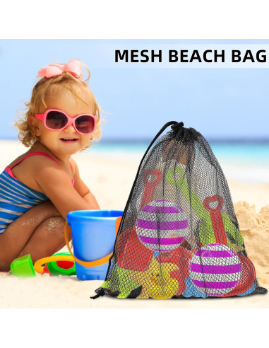 10 Bolsas de Malla con Cierre de Cordón WSBArt - Nylon 33x39cm