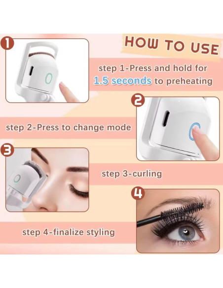 Rizador de Pestañas Calentado InnovFusion Rosa Compacto