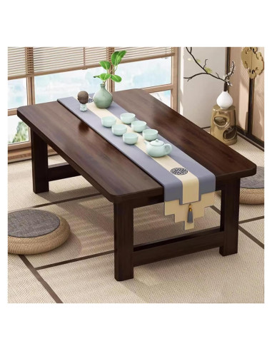Mesa de café japonesa FATOLRD plegable de bambú 80x50x30 cm
