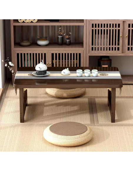 Mesa de café japonesa FATOLRD plegable de bambú 80x50x30 cm
