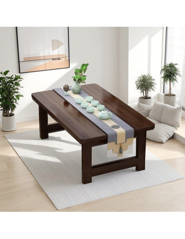 Mesa de café japonesa FATOLRD plegable de bambú 80x50x30 cm
