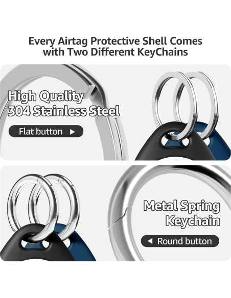 Soporte para AirTag MOLOPPO con llavero clip negro y azul