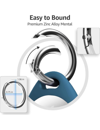 Soporte para AirTag MOLOPPO con llavero clip negro y azul