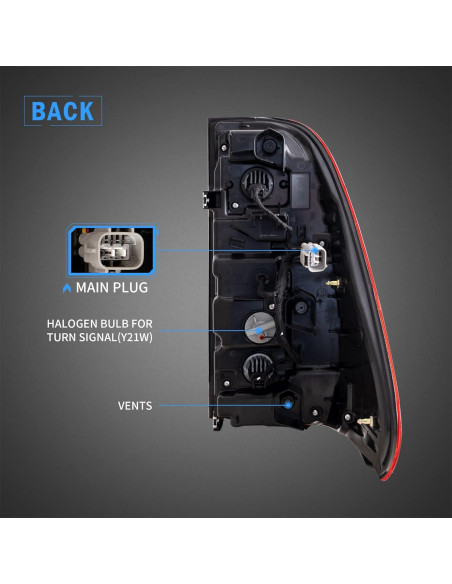 Luces Traseras LED VLAND para Toyota Hilux 2015-2020 Rojo