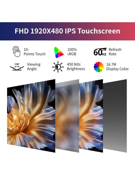 Monitor Táctil 8.8" SCXryllexa FHD IPS 1920x480 para PC