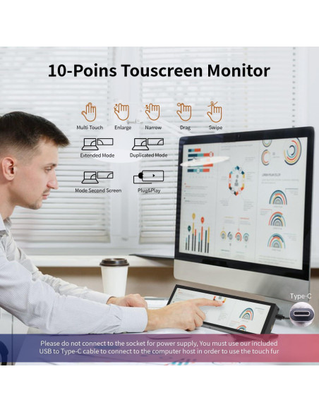 Monitor Táctil 8.8" SCXryllexa FHD IPS 1920x480 para PC