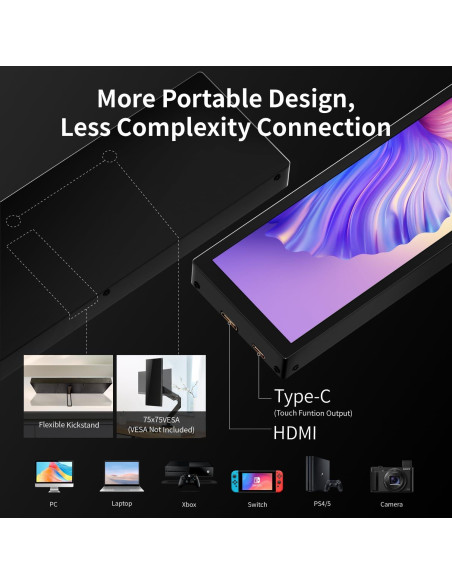 Monitor Táctil 8.8" SCXryllexa FHD IPS 1920x480 para PC