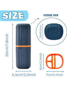 Estuche de Cepillo de Dientes RINDOJIN Azul 6.5x20x5 cm 2