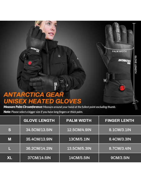 Guantes Calentados Antarctica Gear Unisex con Baterías 3200mAh