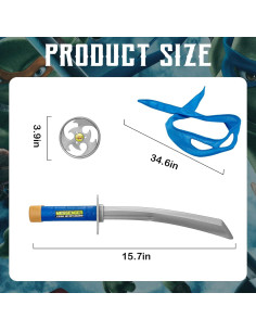 Disfraz Tortuga Ninja Azul con Accesorios para Niños 3-12 Años 2