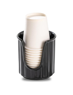 Dispensador de Tazas de Baño Cerámica TANEW 1100-2 Negro Brillante