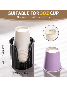 Dispensador de Tazas de Baño Cerámica TANEW 1100-2 Negro Brillante 2