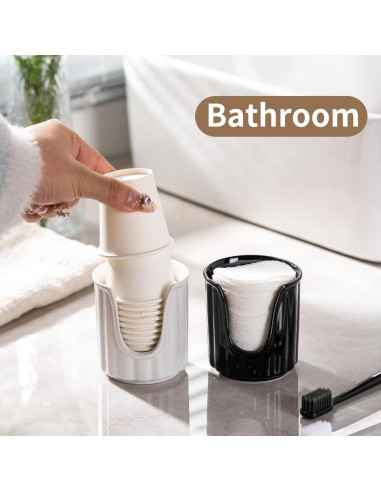 Dispensador de Tazas de Baño Cerámica TANEW 1100-2 Negro Brillante