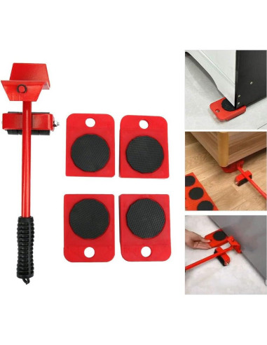 Elevador de Muebles Junlucki con 4 Deslizadores y Rodillo