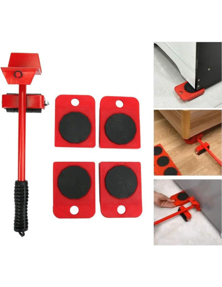 Elevador de Muebles Junlucki con 4 Deslizadores y Rodillo