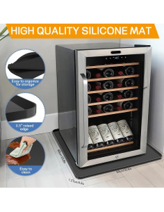 Alfombrilla de Silicona Antigoteo para Mini Nevera 60x60cm Negro 2