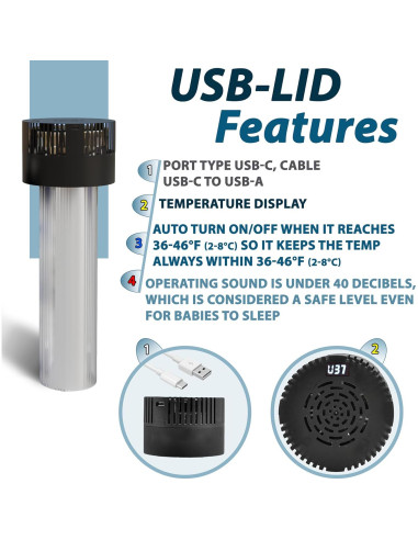 Cooler Médico Portátil 4ALLFAMILY Voyager Azul 900ml USB