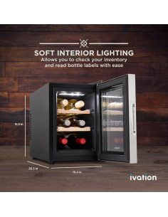Enfriador de Vino Ivation 6 Botellas Acero Inoxidable Digital 2