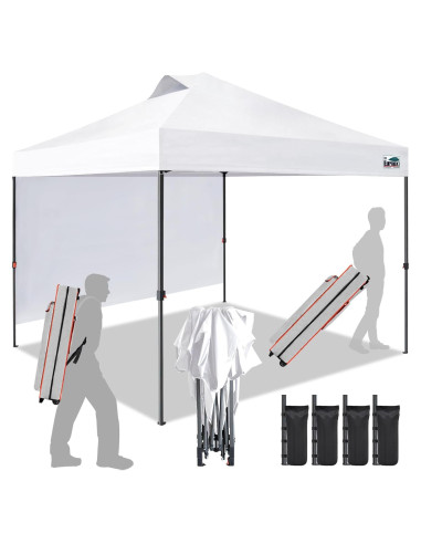 Carpa Plegable Eurmax 3.05x3.05m con Pared Lateral y Accesorios