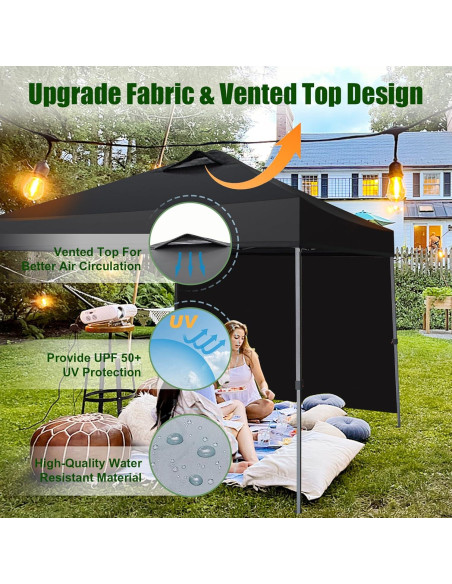 Carpa Plegable Eurmax 3.05x3.05m con Pared Lateral y Accesorios