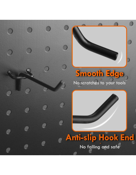 Ganchos de Metal G.CORE para Tablero Perforado - 30 Piezas 10.16 cm