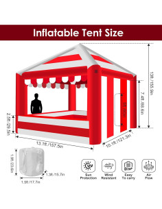 Carpa Inflable 4x4m JL-Inflate con Soplador 550W Rayas Rojas 2