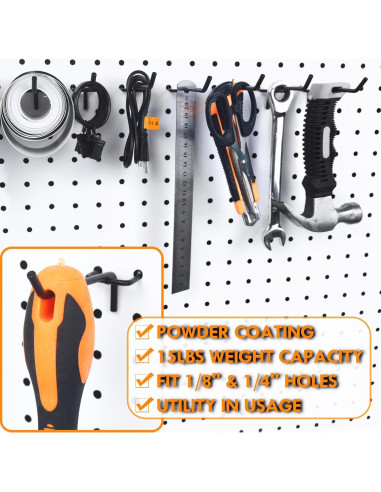 Ganchos de Metal G.CORE para Tablero Perforado - 30 Piezas 10.16 cm