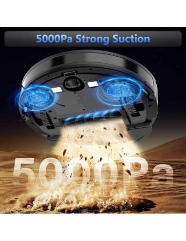 Aspiradora Robot Tikom G8000 Max 5000Pa con Mopa, 150 Min