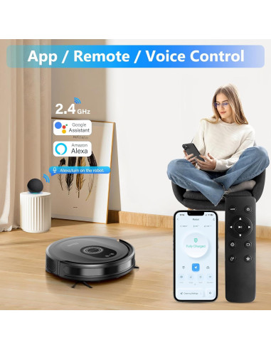 Aspiradora Robot Tikom G8000 Max 5000Pa con Mopa, 150 Min