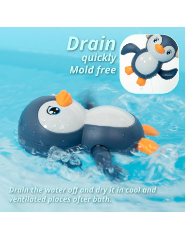 Juguete de Baño a Cuerda Pingüinos Nadadores DUCKBOXX XX Azul
