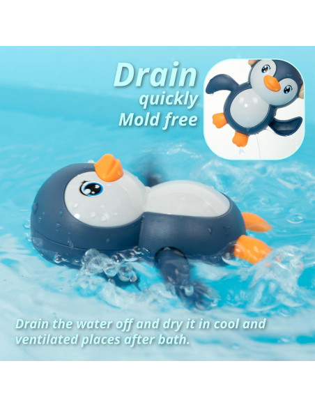Juguete de Baño a Cuerda Pingüinos Nadadores DUCKBOXX XX Azul