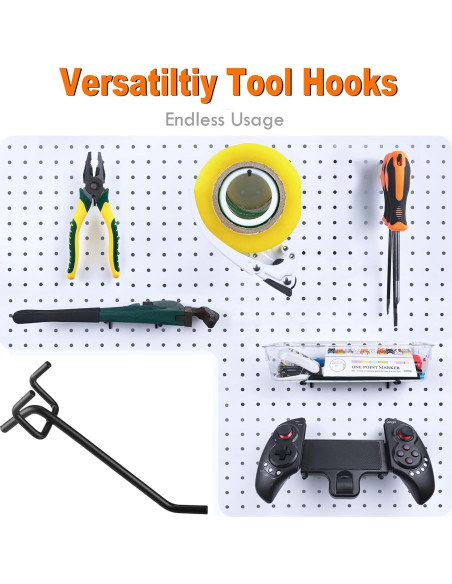 Ganchos de Metal G.CORE para Tablero Perforado - 30 Piezas 10.16 cm