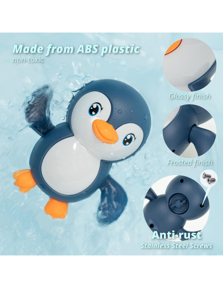 Juguete de Baño a Cuerda Pingüinos Nadadores DUCKBOXX XX Azul